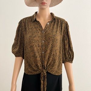Free People Animal print top